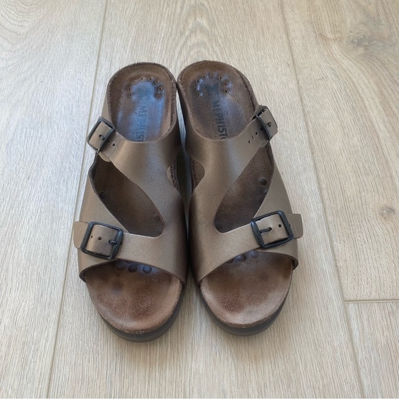 Mephisto Elka Brown Leather Wedge Sandal - Picture 2 of 7